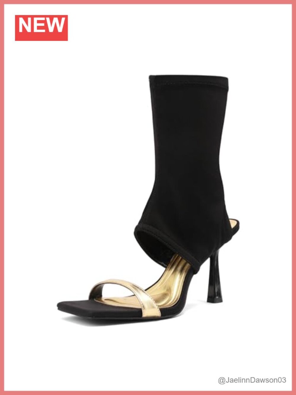 Stretch Open Toe Sandal Boots High Heel Stiletto Ankle